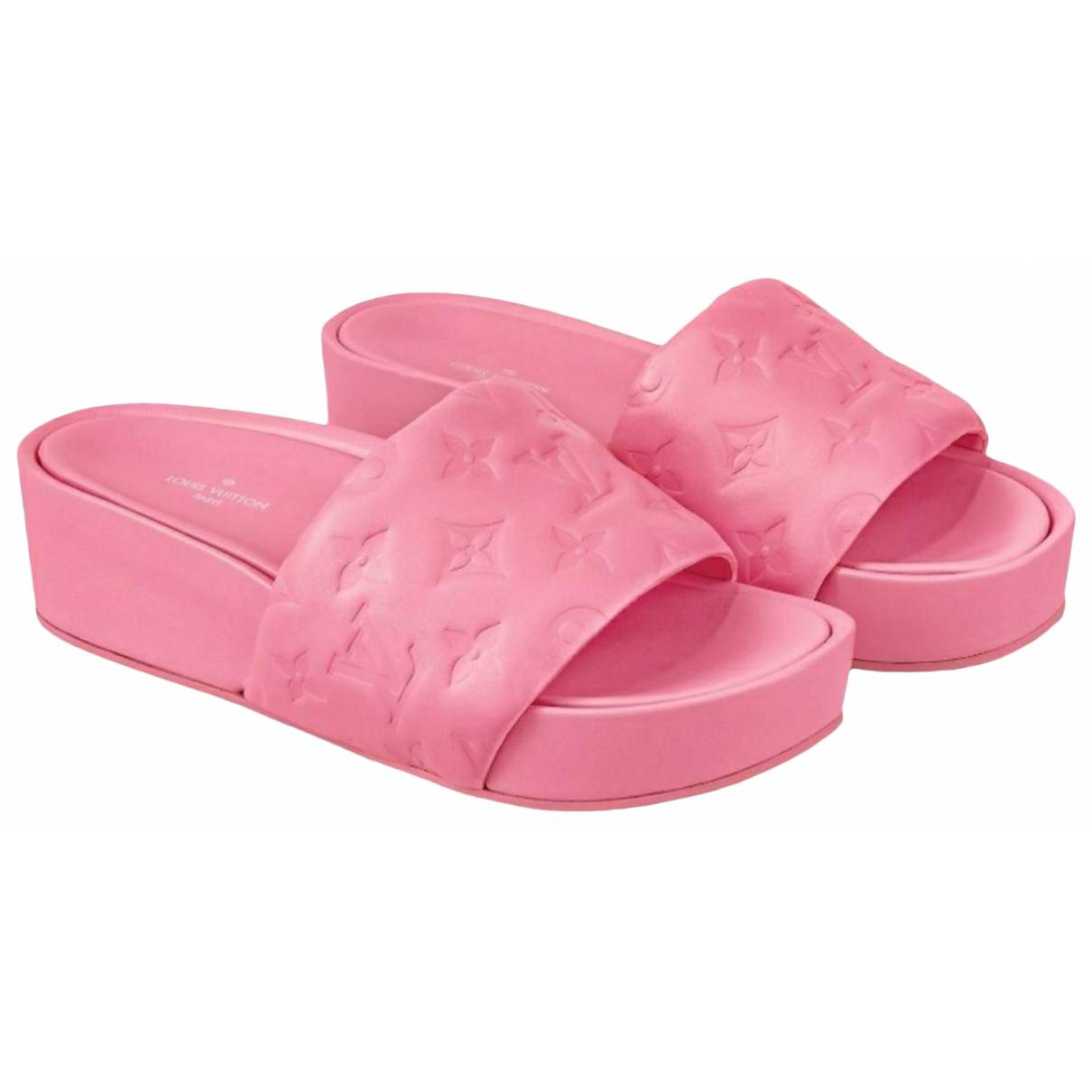 Leather sandals Louis Vuitton Pink size 10 US in Leather - 26168095
