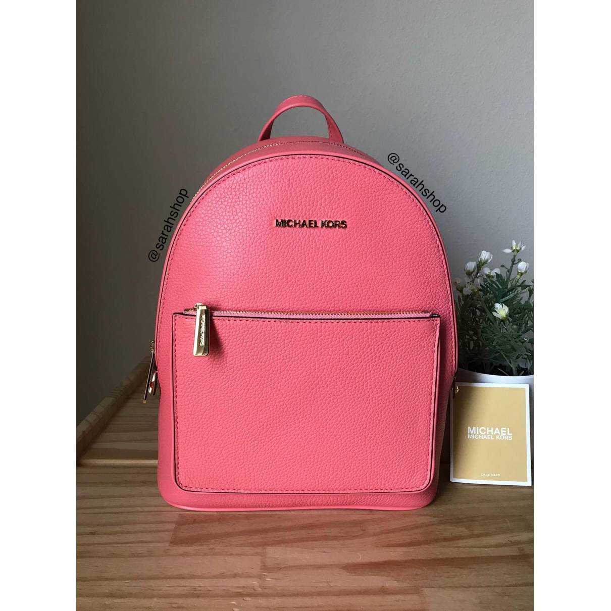 Leather backpack Michael Kors Pink in Leather - 25102451
