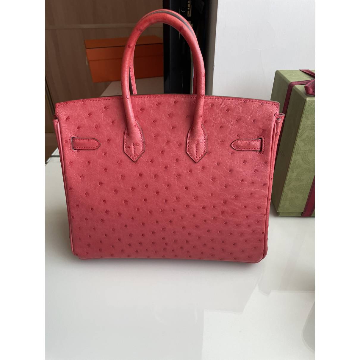 Birkin 25 ostrich handbag Hermès Pink in Ostrich - 29372657