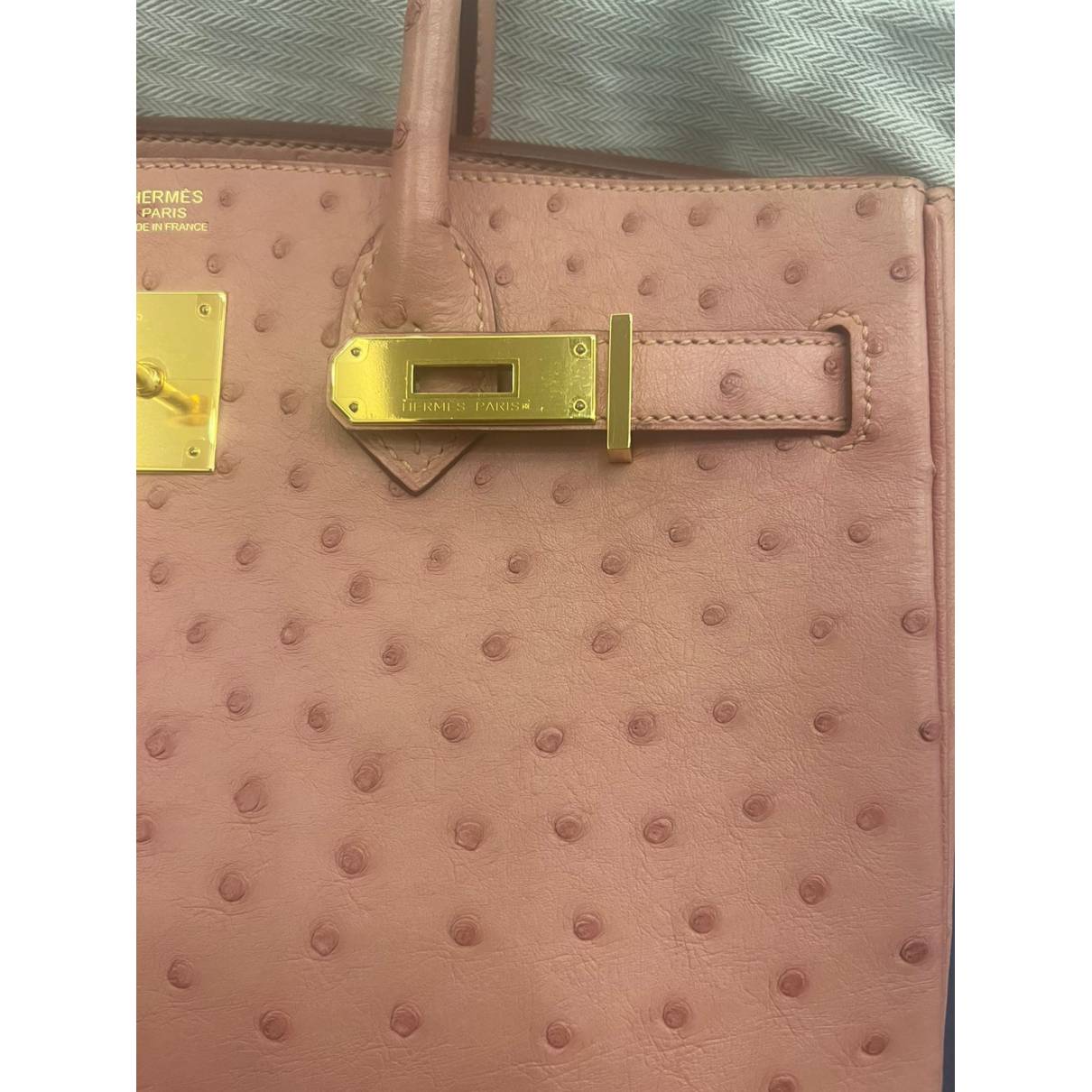 Birkin 30 ostrich handbag Hermès Pink in Ostrich - 24260601