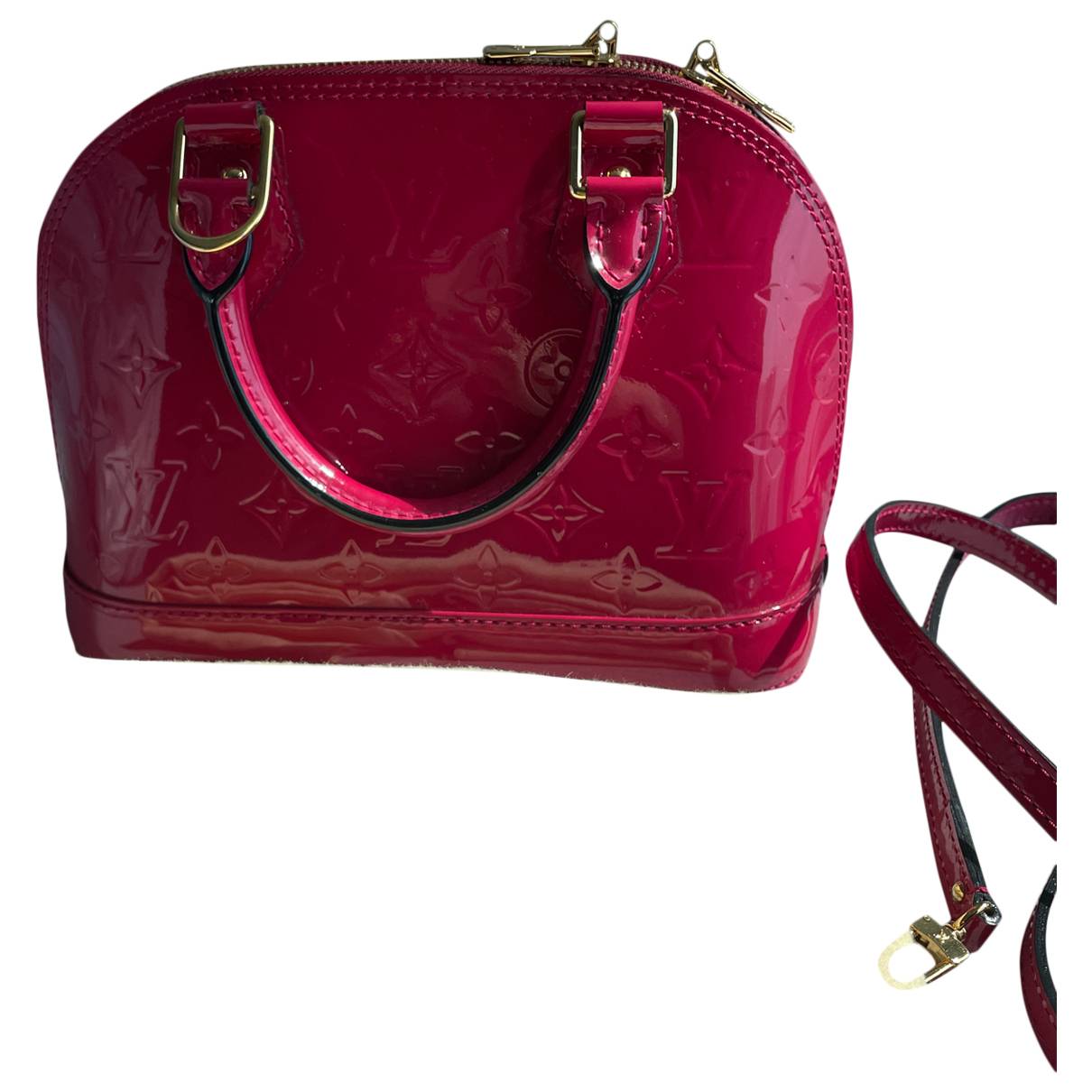 Alma bb patent leather handbag Louis Vuitton Pink in Patent leather -  17133621