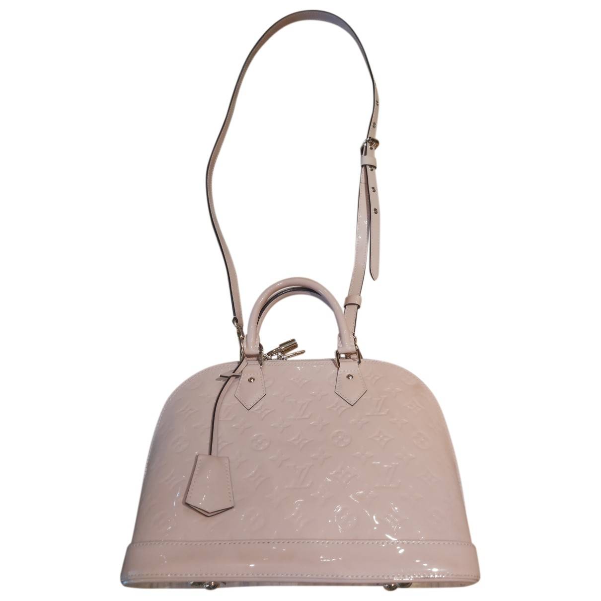 Alma patent leather handbag Louis Vuitton Pink in Patent leather - 35048571