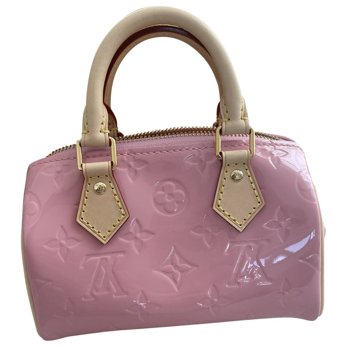 Nano speedy / mini hl patent leather bag Louis Vuitton Pink in Patent  leather - 31352975