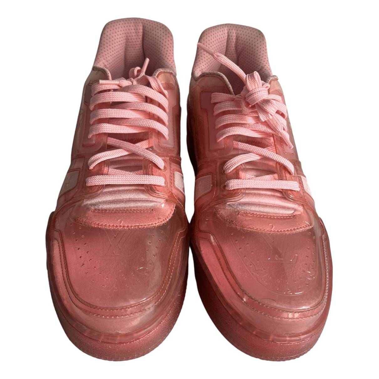 Lv trainer low trainers Louis Vuitton Pink size 9 UK in Plastic - 36699732