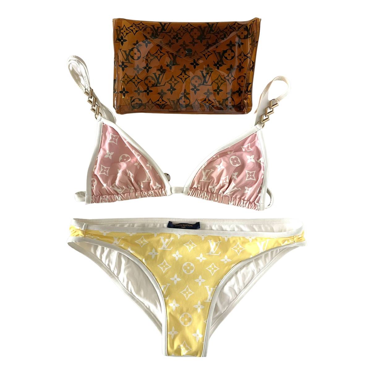 Two-piece swimsuit Louis Vuitton Pink size 38 FR in Polyester - 31269233