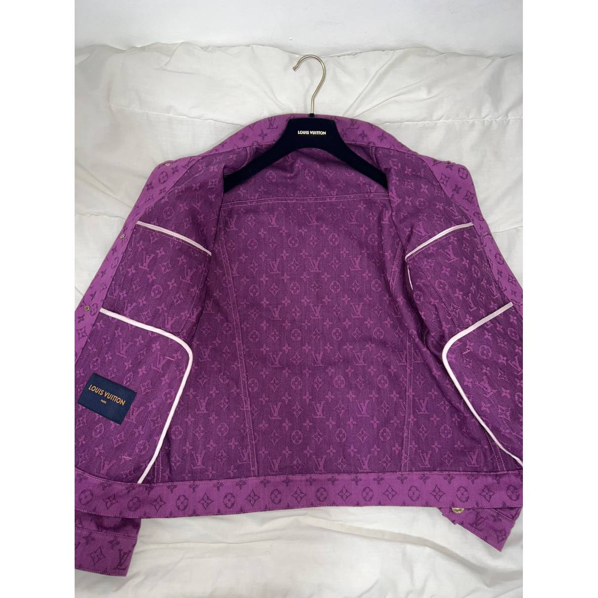 Louis Vuitton - Authenticated Jacket - Denim - Jeans Purple Plain for Men, Very Good Condition