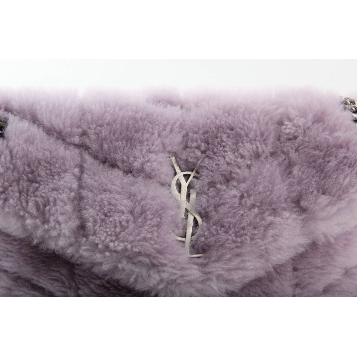 Loulou puffer handbag Saint Laurent Purple in Fur - 35426432