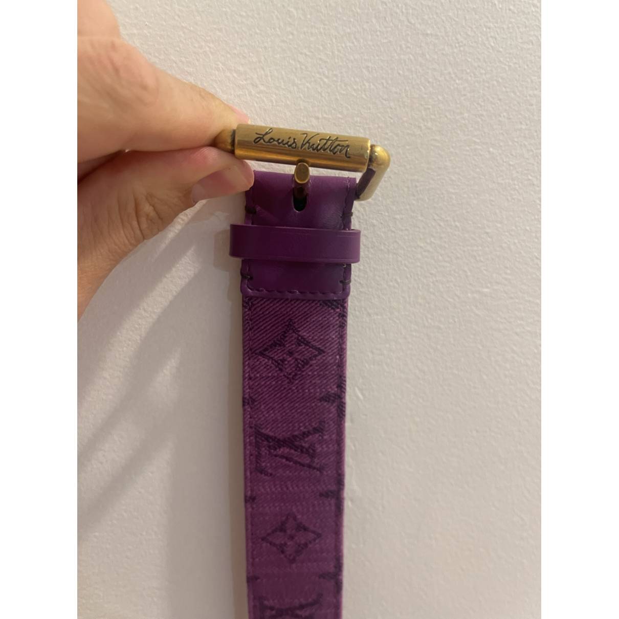 Louis Vuitton - Authenticated Belt - Leather Purple for Men, Very Good Condition