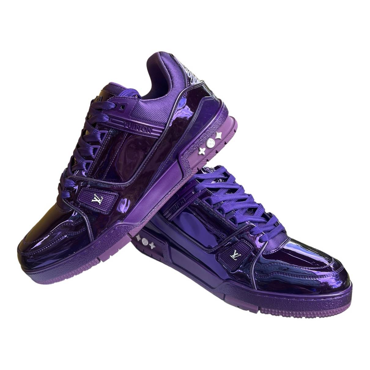 lv trainer sneaker purple