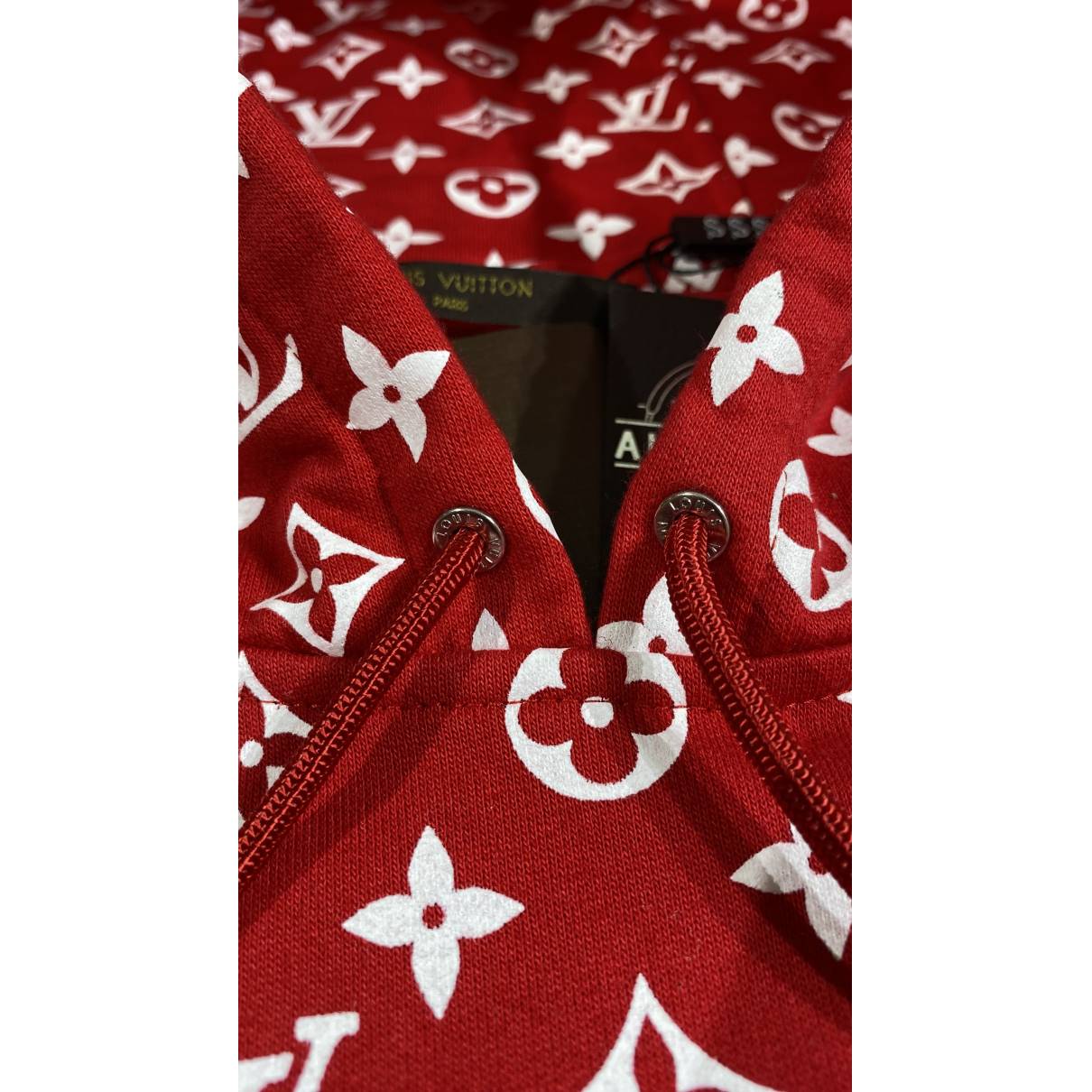 Supreme x Louis Vuitton Red Monogram Hoodie