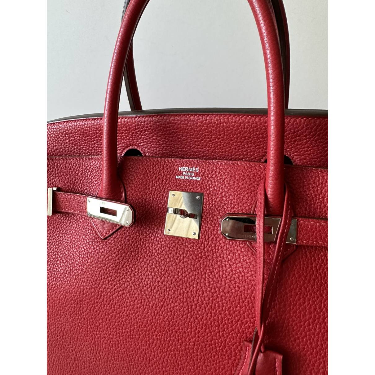 Birkin 40 leather handbag Hermès Red in Leather - 31022065