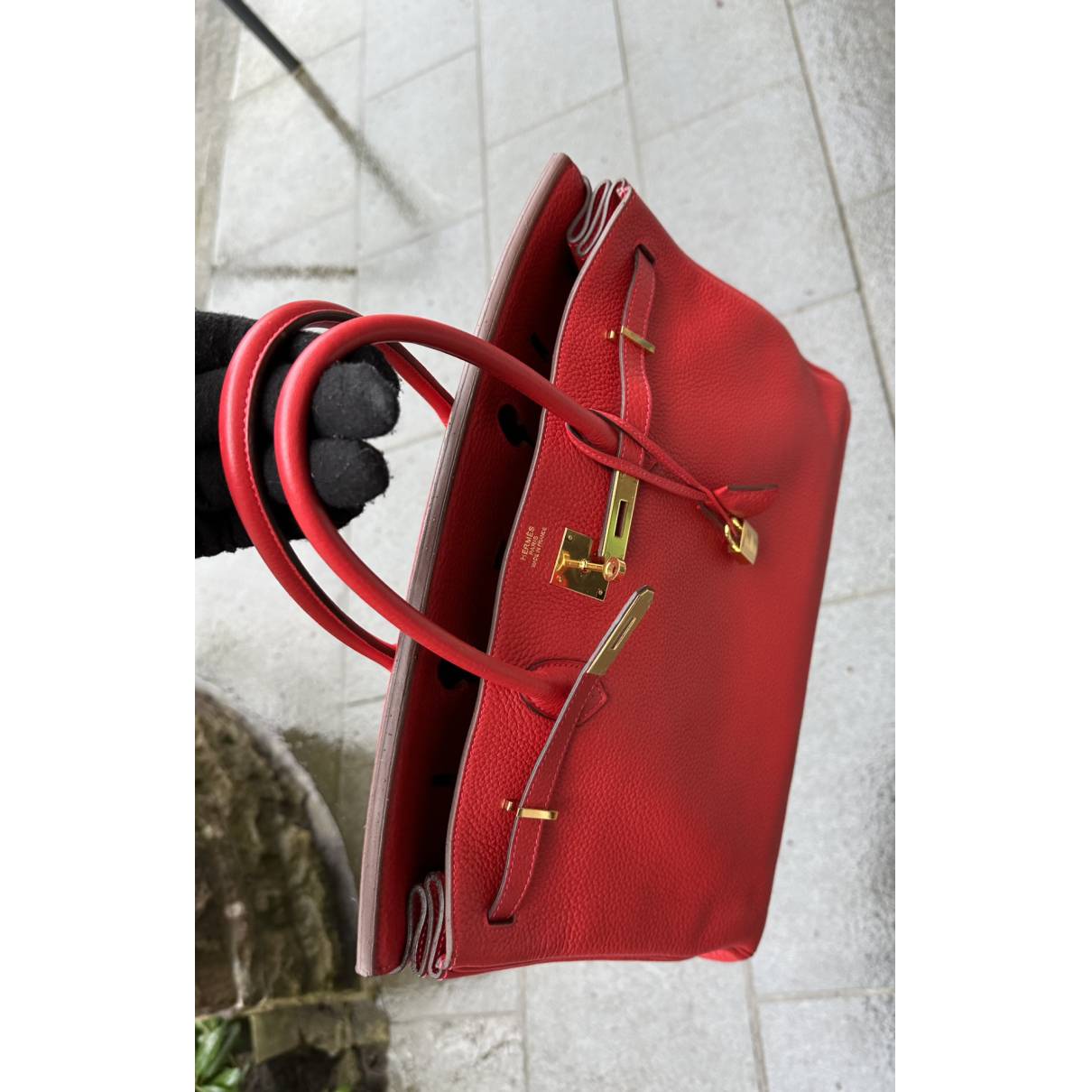 Hermès Togo Birkin 40 - Red Handle Bags, Handbags - HER522433