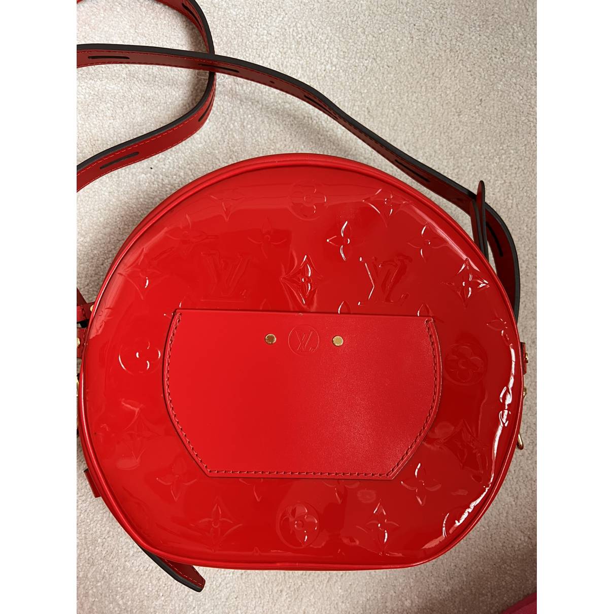 Louis+Vuitton+Speedy+Shoulder+Bag+Red+Leather for sale online