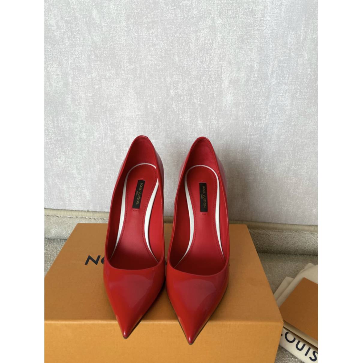 Chérie leather heels Louis Vuitton Red size 37.5 EU in Leather
