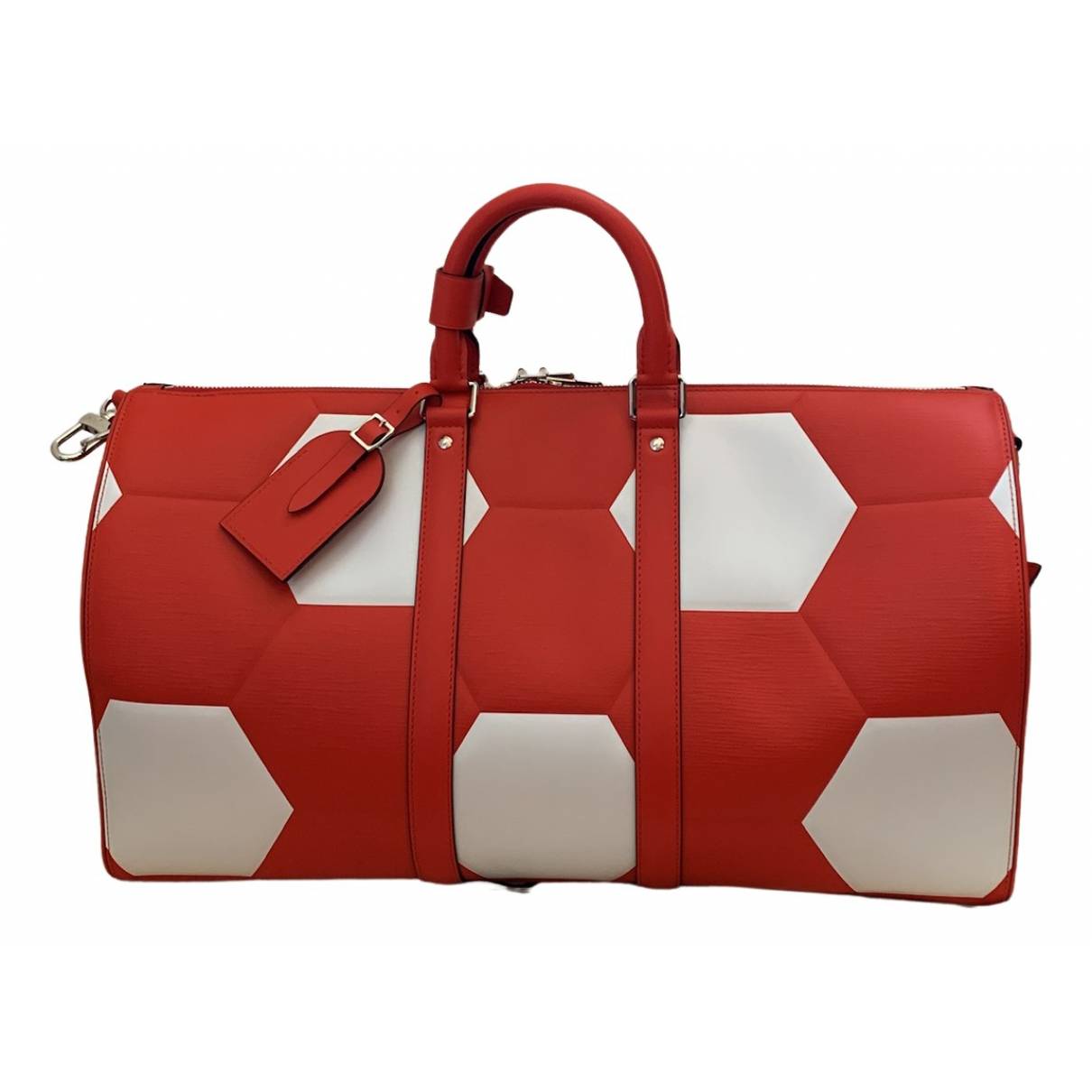 Louis Vuitton Supreme Red And White Epi Keepall 55 Bandoulière