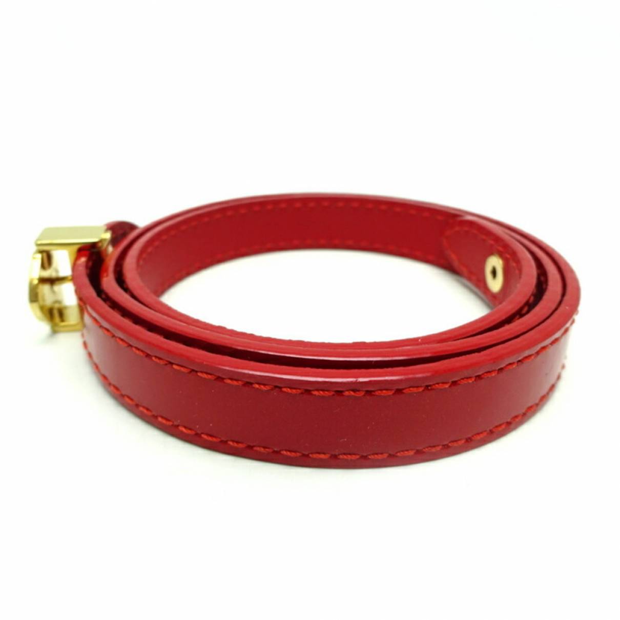 Leather bracelet Louis Vuitton Red in Leather - 32590064