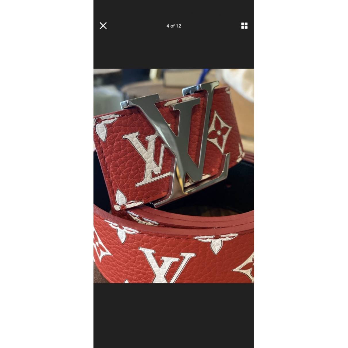 Leather belt Louis Vuitton x Supreme Red size 95 cm in Leather - 10955052