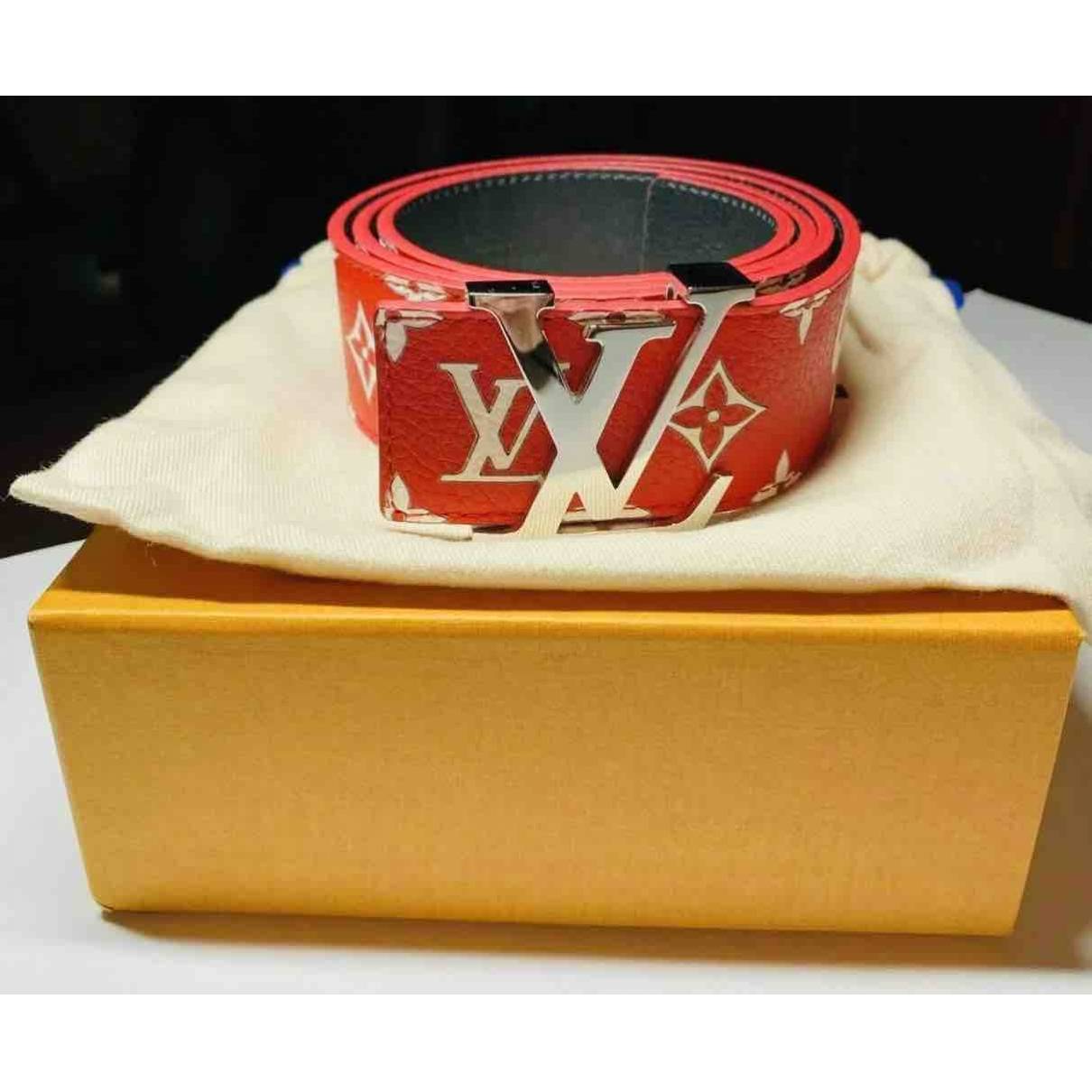 Louis Vuitton X Supreme Red Initiales Belt Size 90/36 (PXZ) 1440100071 –  Max Pawn
