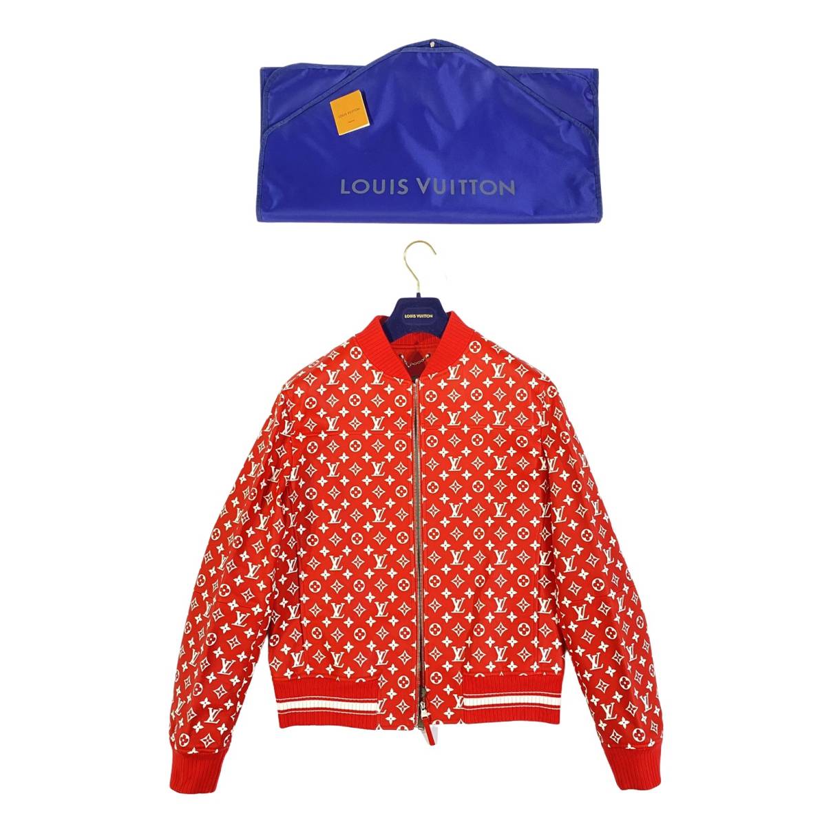 Leather jacket Louis Vuitton x Supreme Red size IT in Leather - 30580436