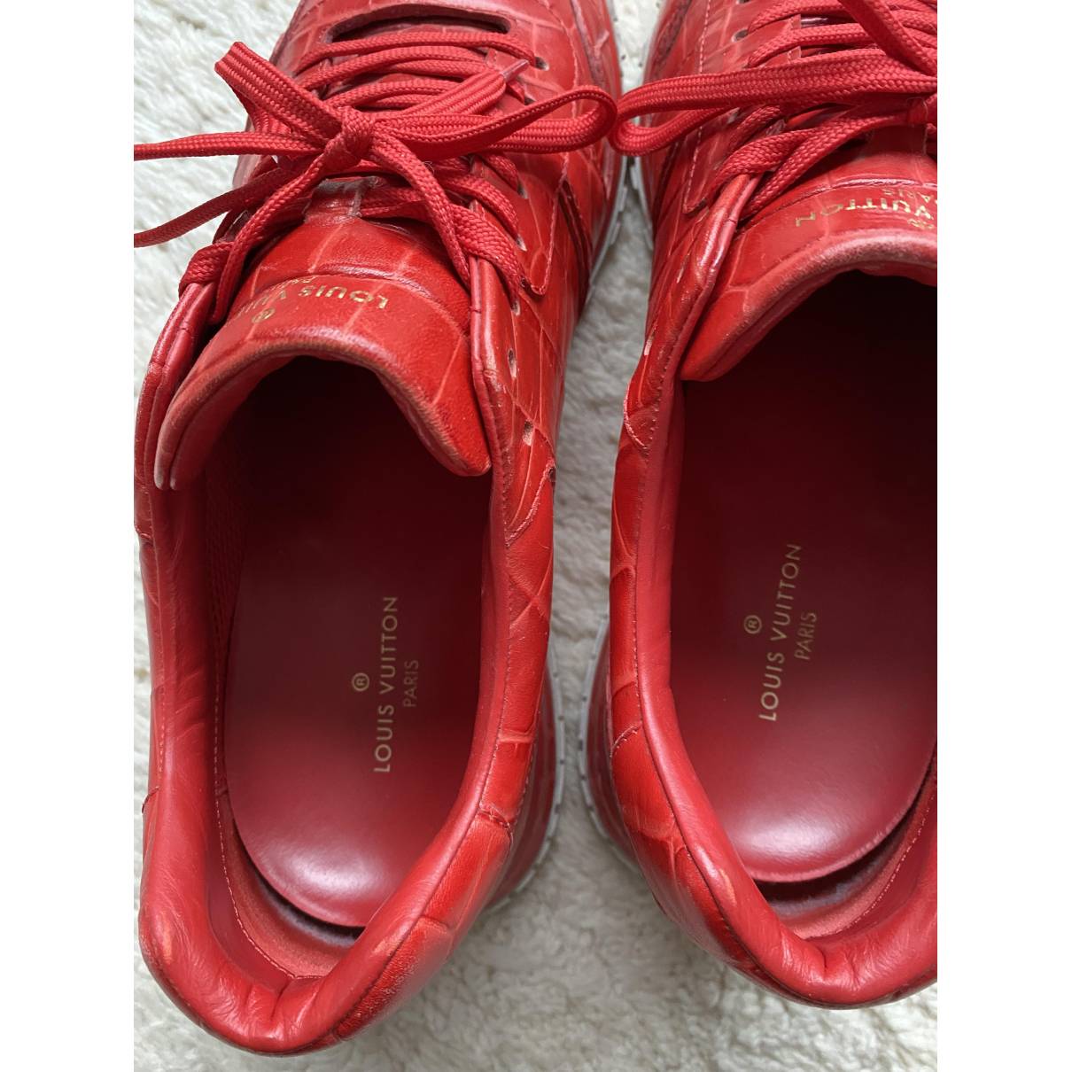 Louis Vuitton - Authenticated Run Away Trainer - Leather Red Crocodile for Men, Very Good Condition