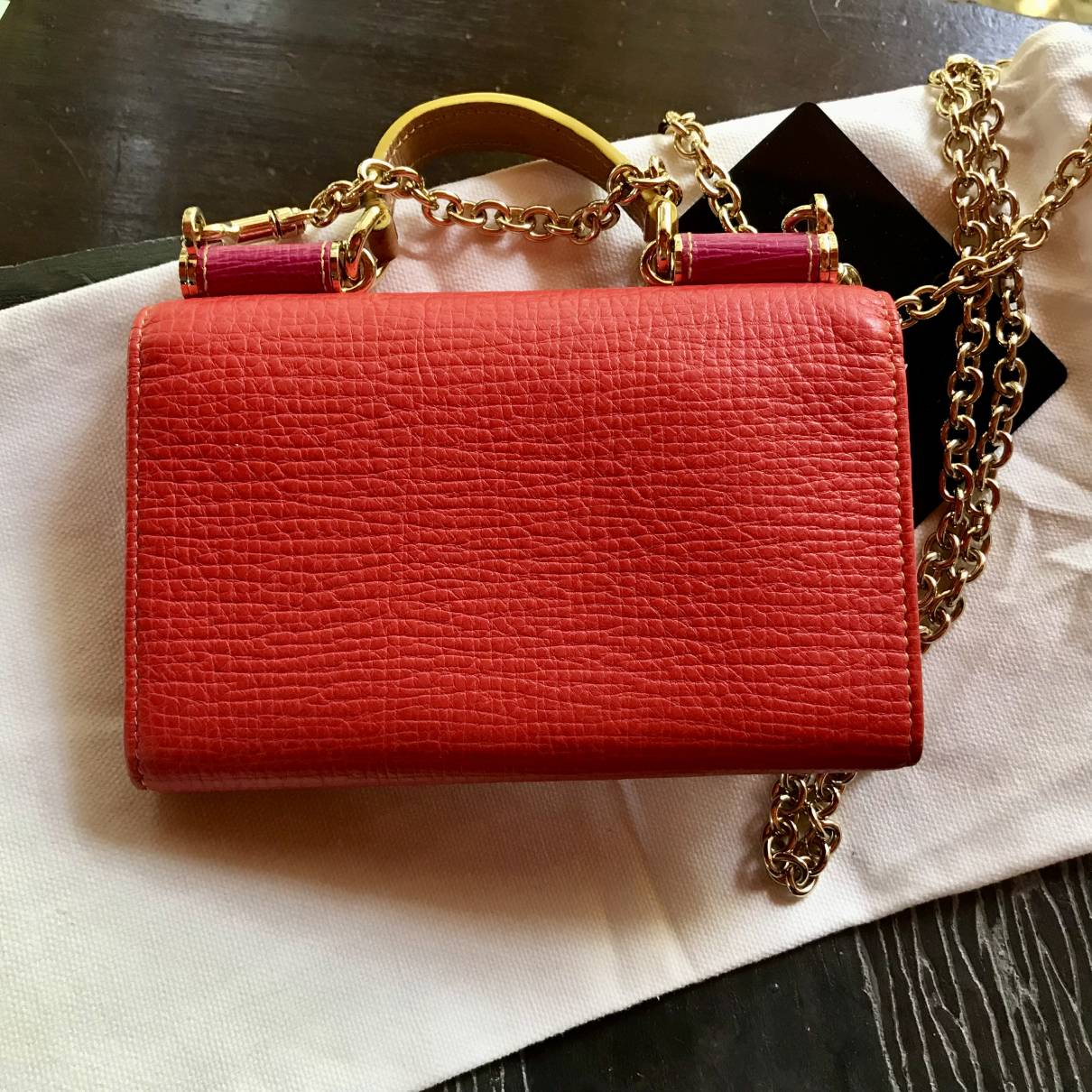 Dolce & Gabbana Small Sicily Dauphine Leather Bag - Red