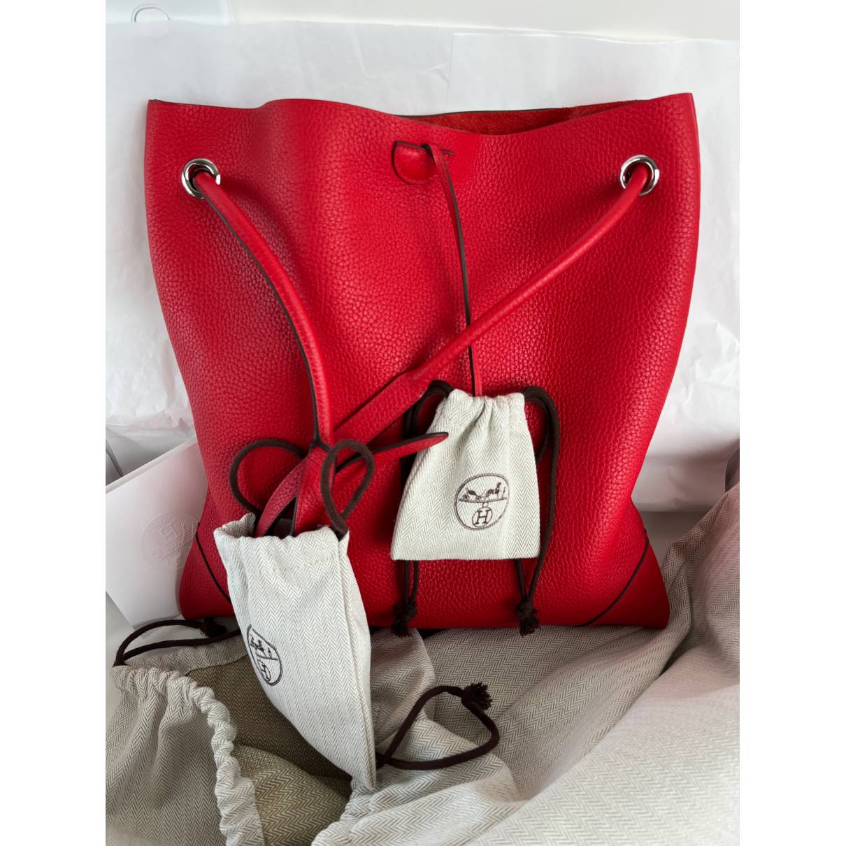 Silk City leather handbag Hermès
