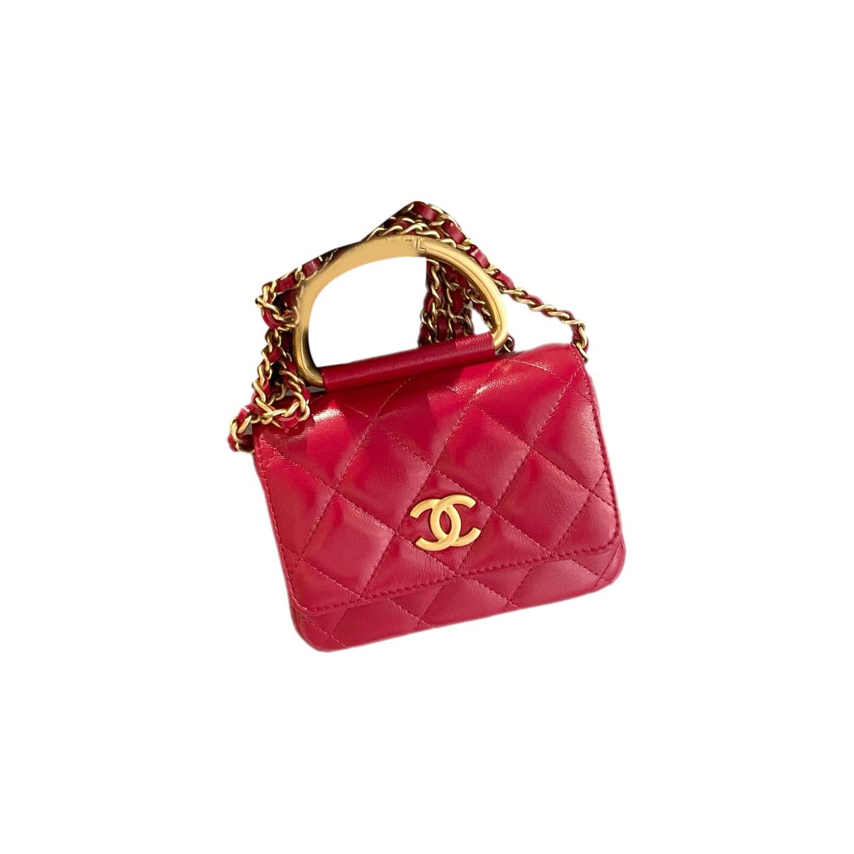 Trendy cc top handle leather handbag Chanel Red in Leather - 36207669