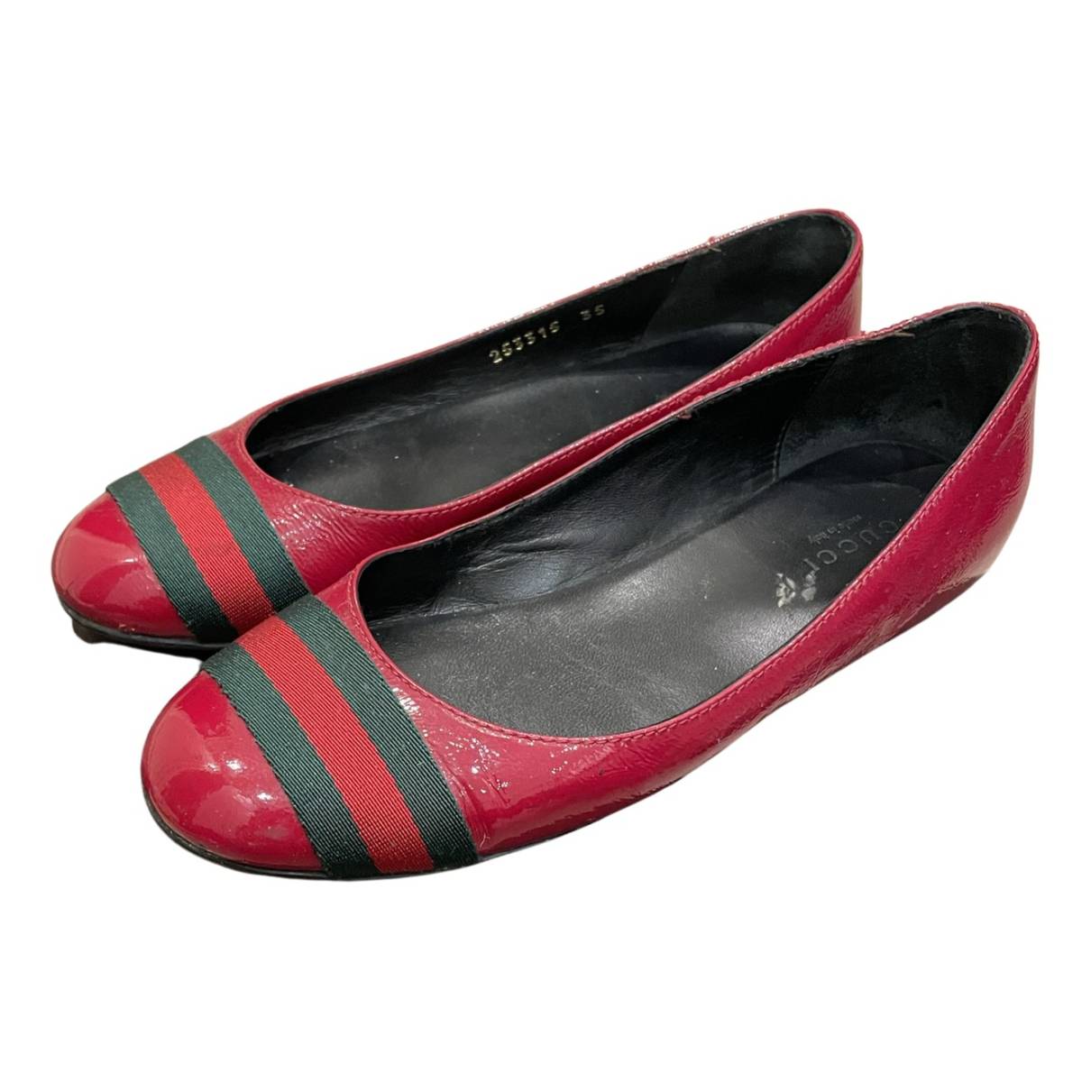 Patent leather ballet flats Gucci Red size 35 EU in Patent leather