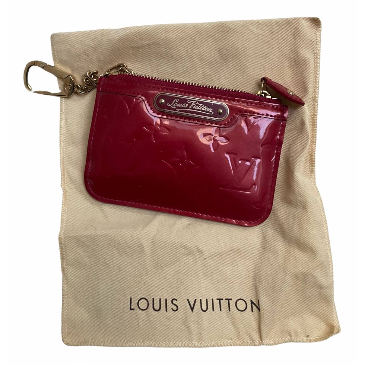 Patent leather key ring Louis Vuitton Red in Patent leather - 21020388