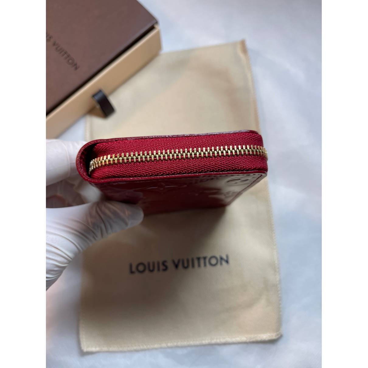 louis vuitton red patent leather purse