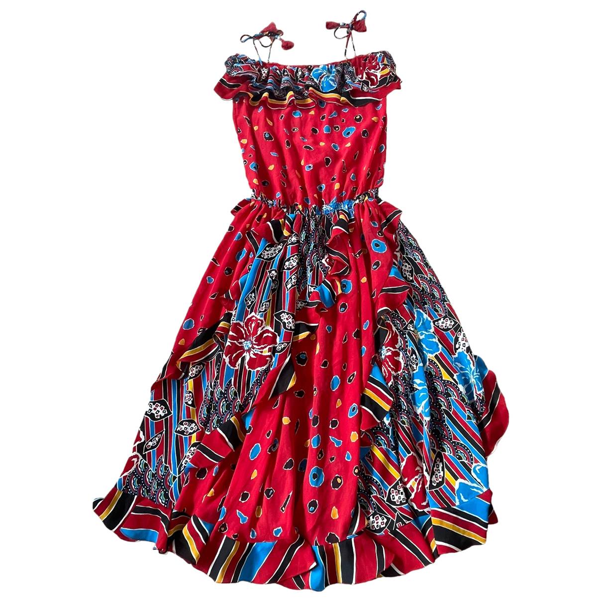 Maxi dress Diane Freis Red size M International in Polyester