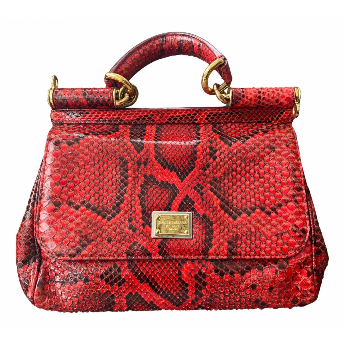 Sicily python handbag Dolce & Gabbana Red in Python - 29283244