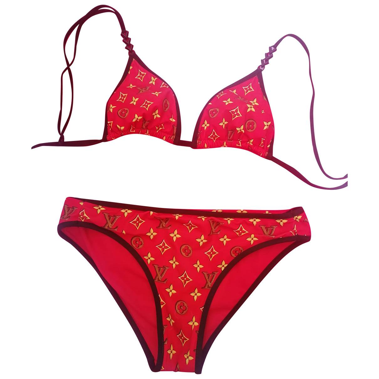Two-piece swimsuit Louis Vuitton Red size M International in