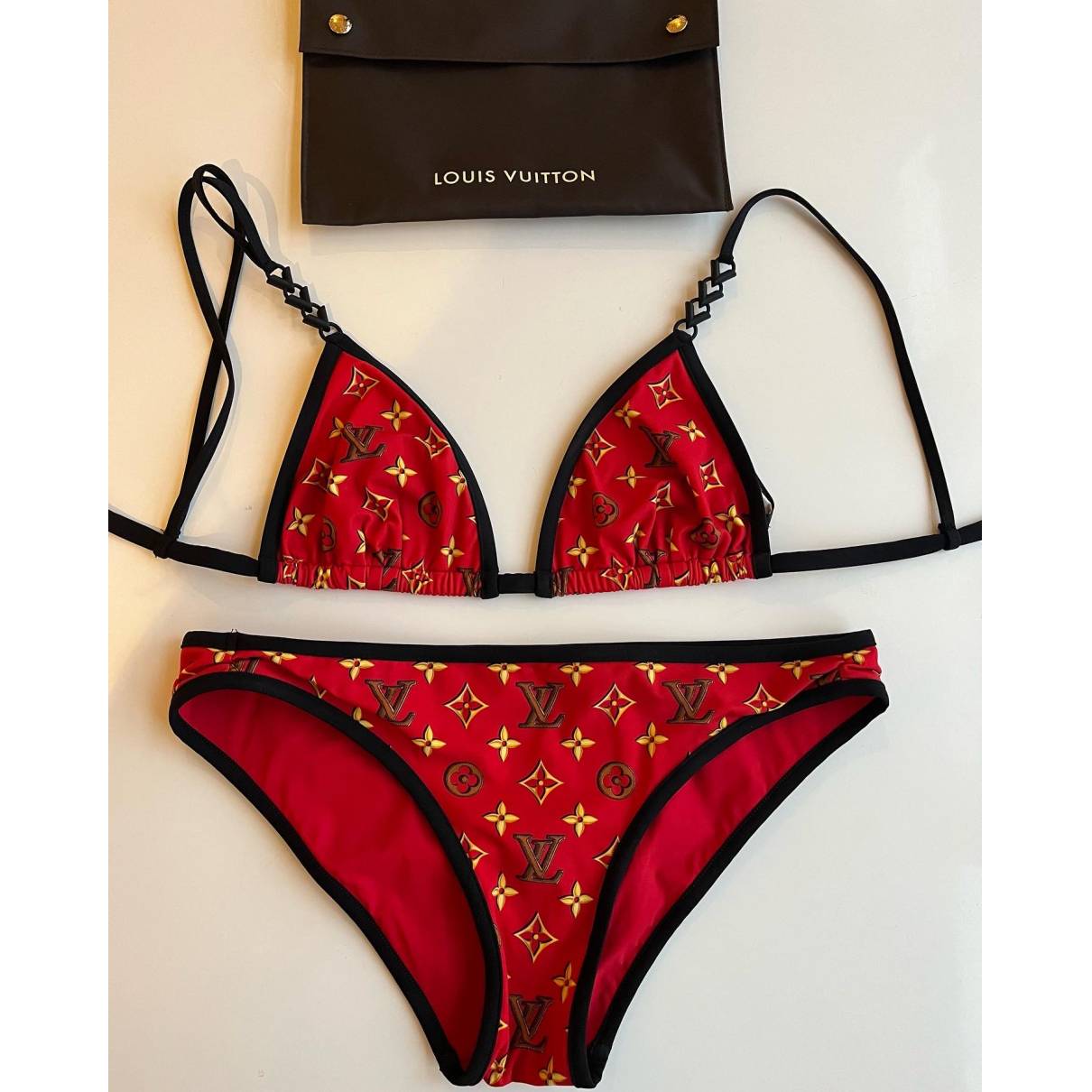 Red Louis Vuitton 2 piece Bikini – J'adore Couture Swim