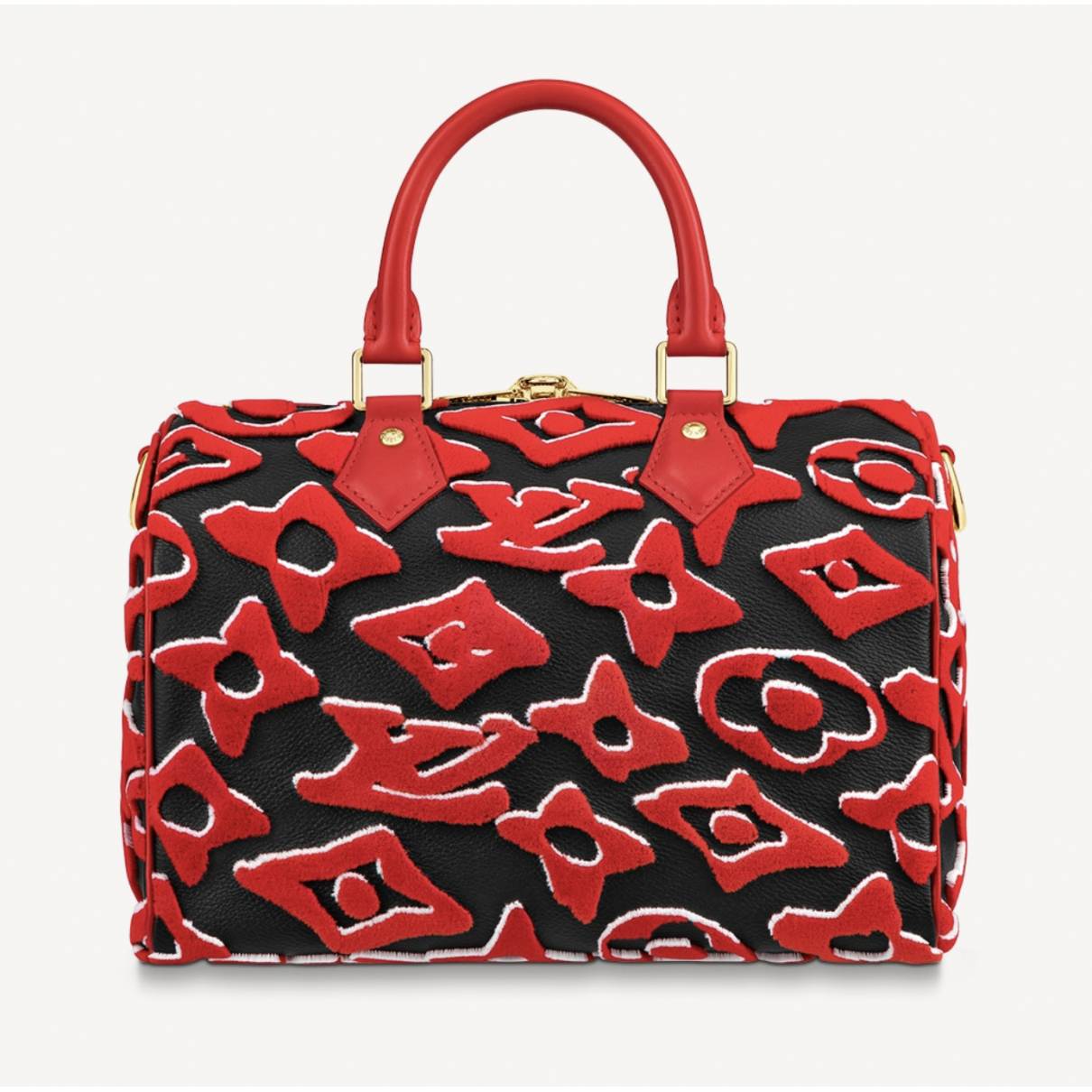 Nano speedy / mini hl velvet handbag Louis Vuitton Red in Velvet - 25271485