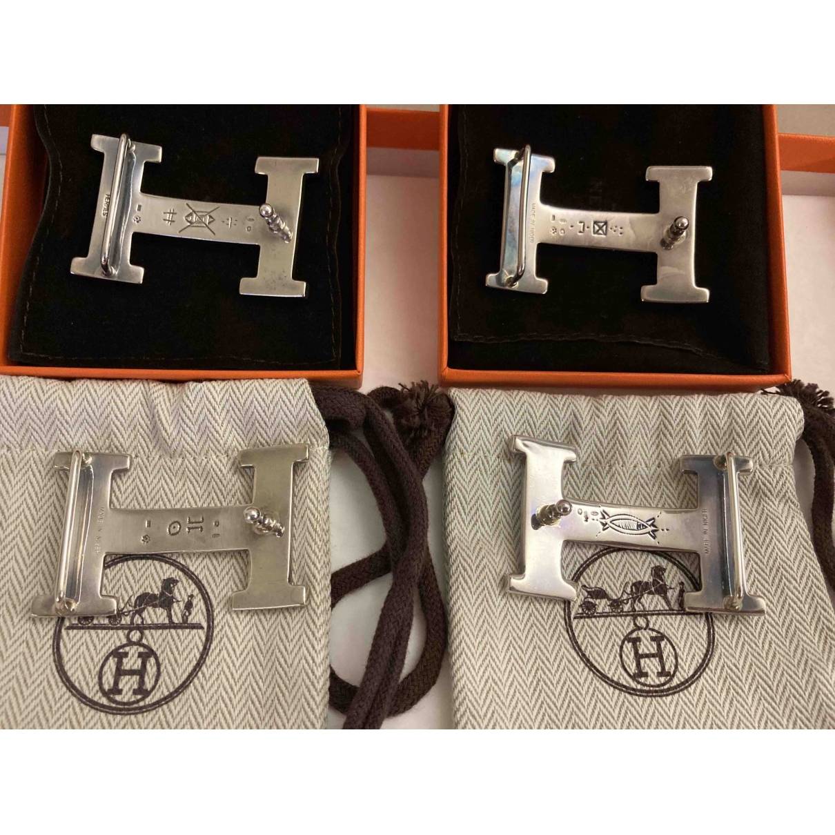Boucle seule / belt buckle belt Hermès Silver size M International