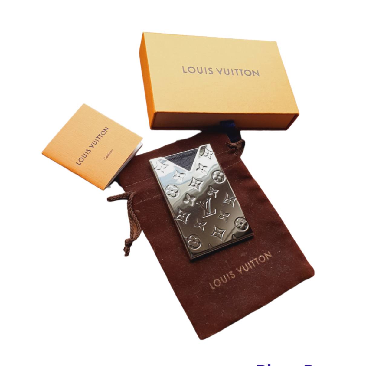 LOUIS VUITTON M65227 Porte Cult Card Case Metal Silver