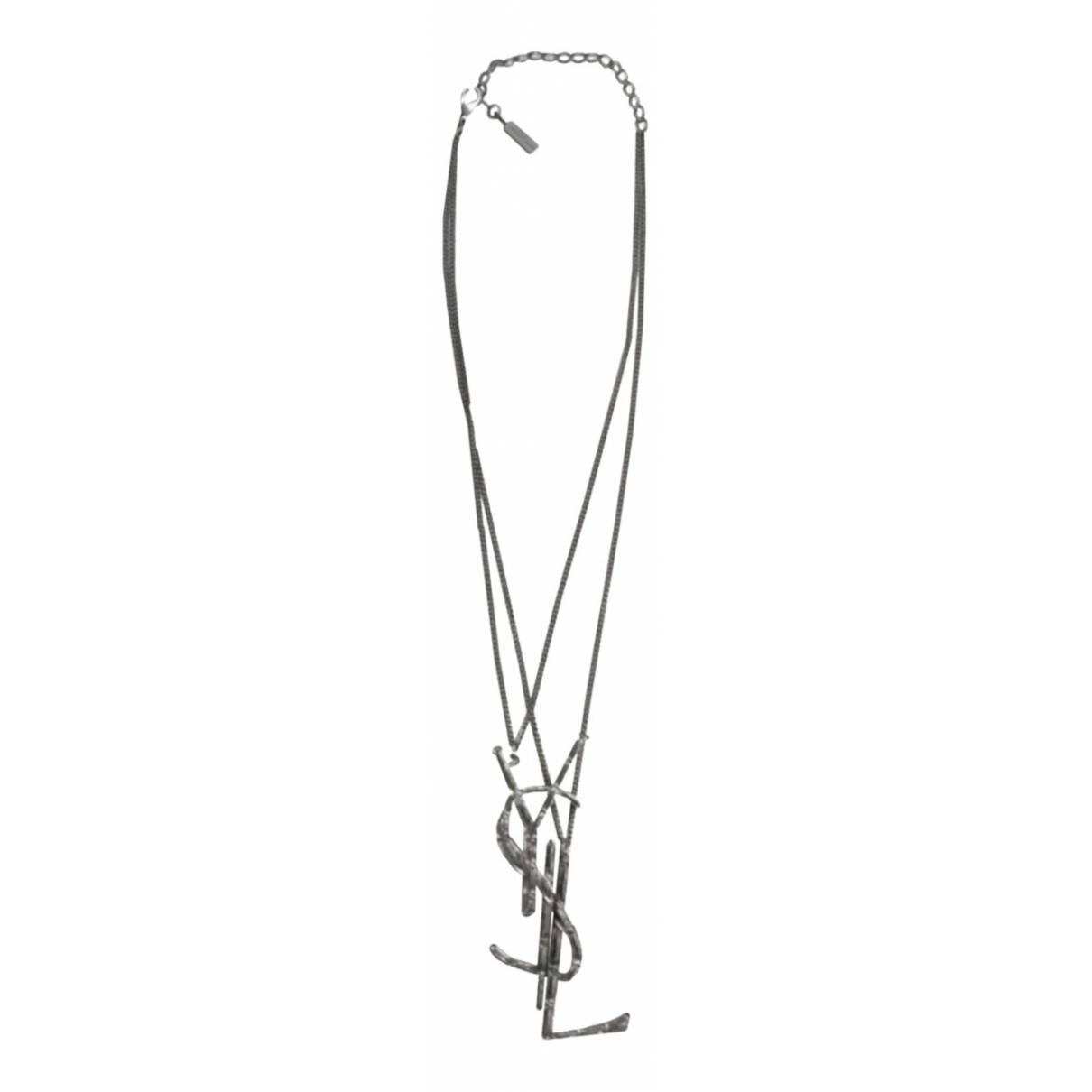Saint Laurent Monogram Necklace in Metallic