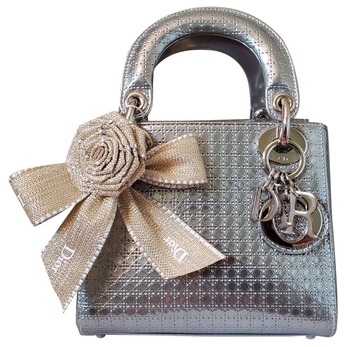 Christian Dior Metallic Micro Cannage Mini Lady Dior Bag