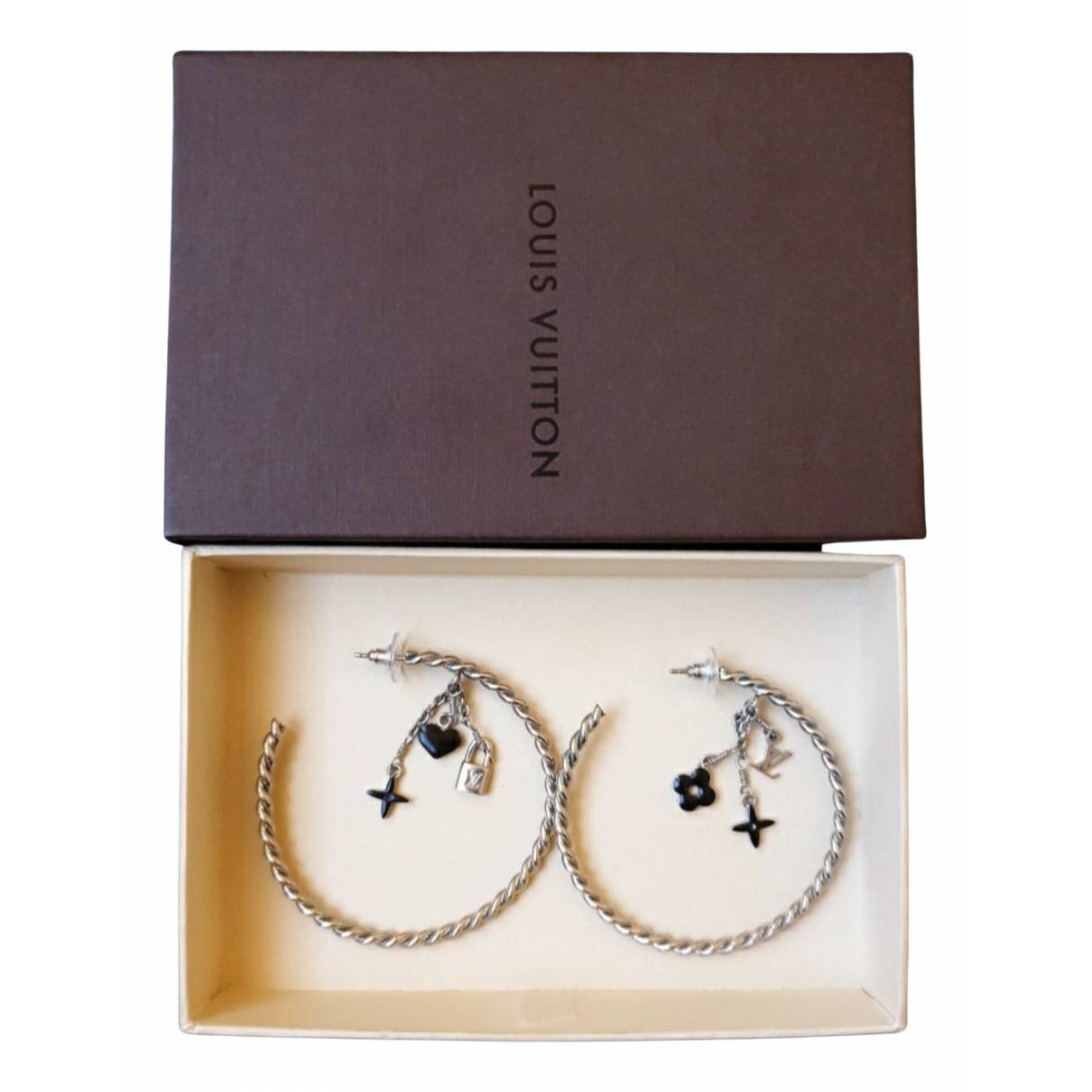 Monogram silver earrings Louis Vuitton Silver in Silver - 25966221