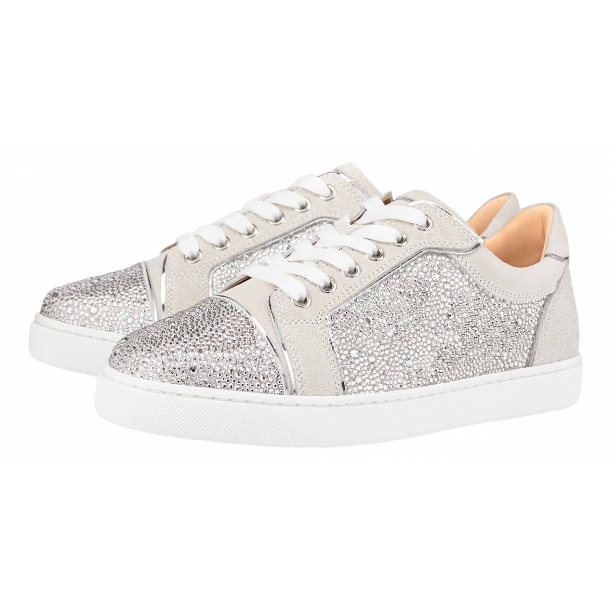 Trainers Christian Louboutin Silver size 36.5 EU in Suede - 25273017