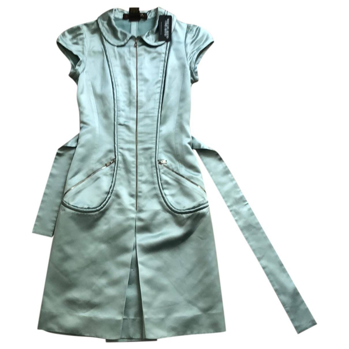 Silk mini dress Louis Vuitton Turquoise size XXS International in
