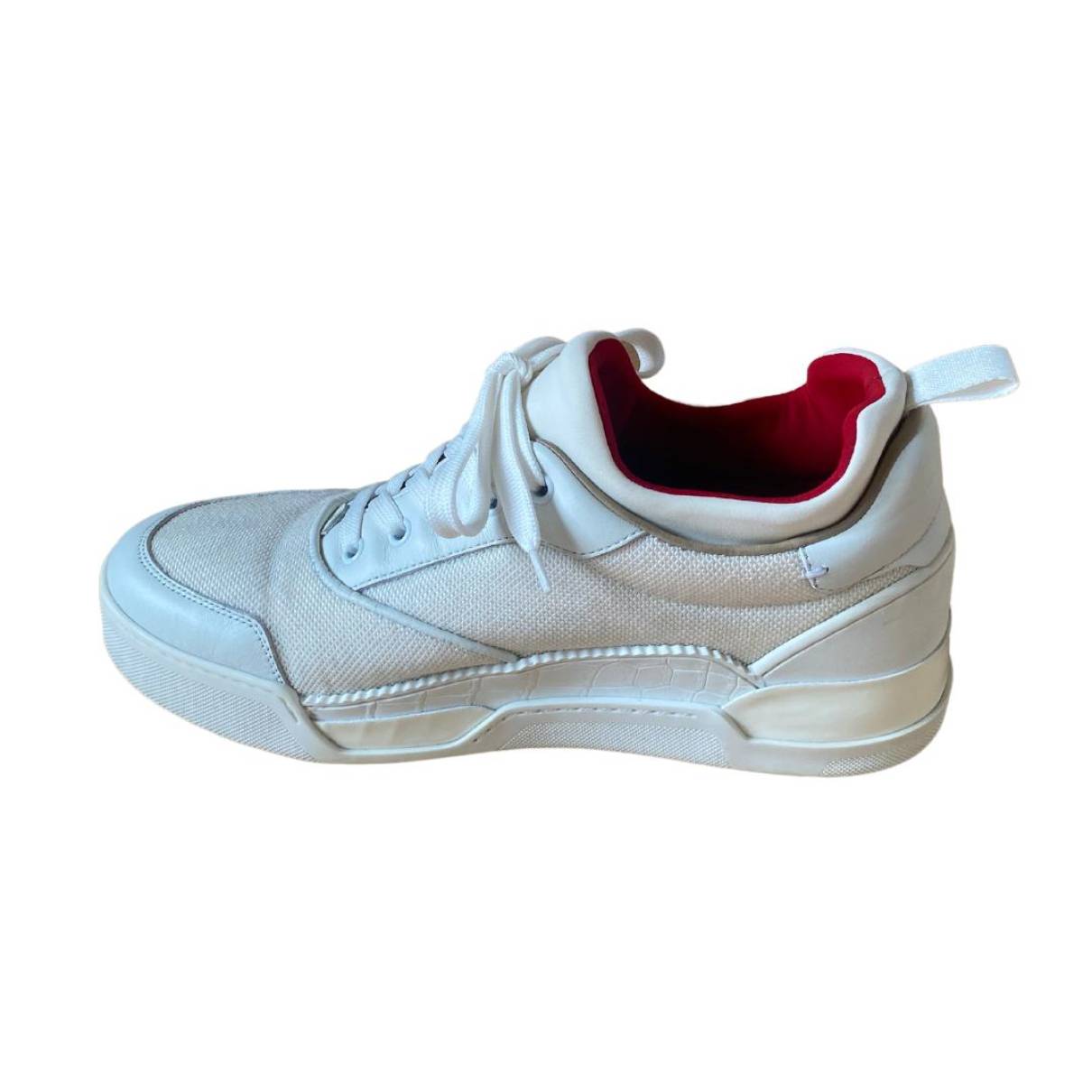 Christian Louboutin - Authenticated Aurelien Trainer - Cloth White Plain for Men, Never Worn, with Tag