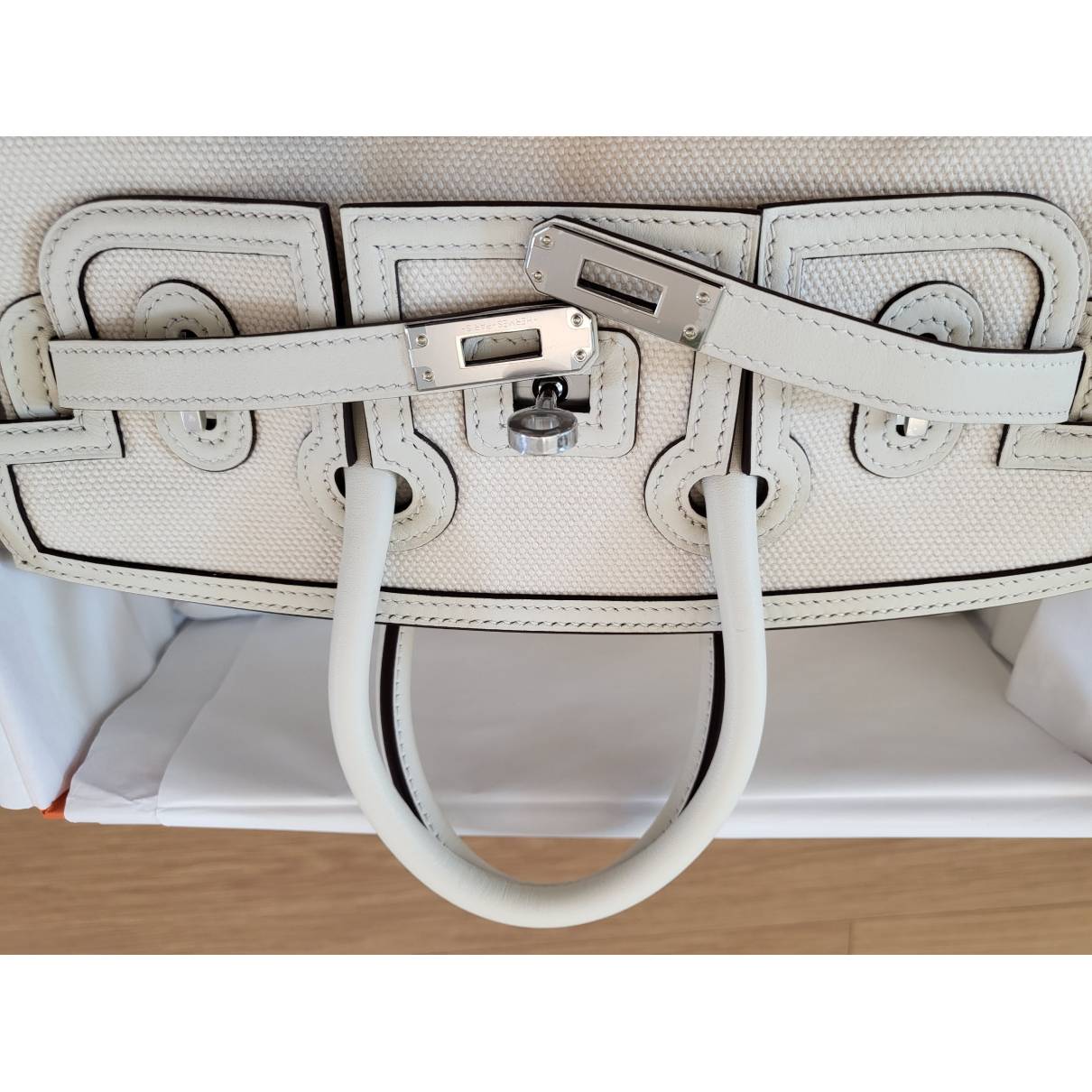 Hermès - Authenticated Birkin Cargo Handbag - Cloth White Plain for Women, Very Good Condition