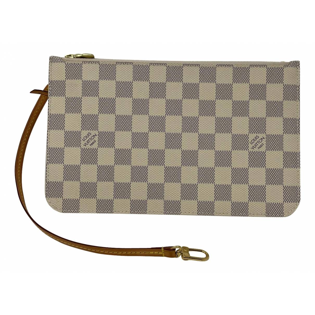 Double zip cloth clutch bag Louis Vuitton White in Cloth - 25251286