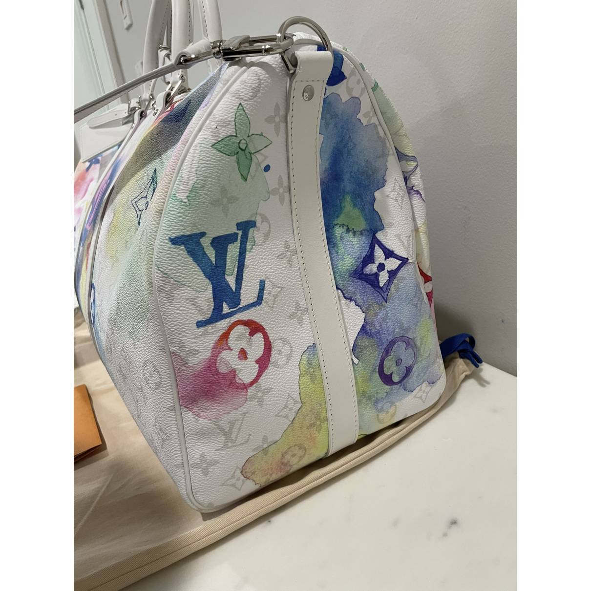Keepall cloth travel bag Louis Vuitton Multicolour in Cloth - 36283952