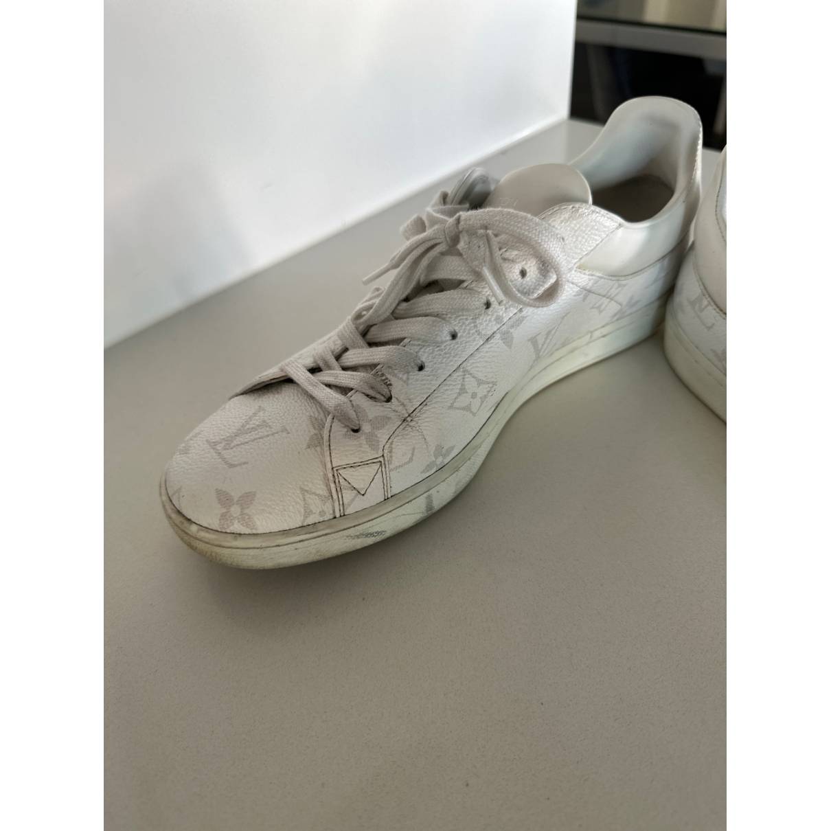 Luxembourg cloth low trainers Louis Vuitton White size 6.5 UK in