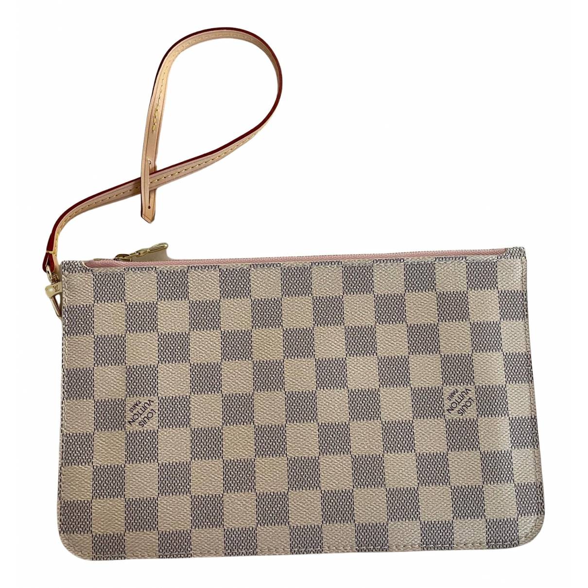 Louis Vuitton - Authenticated Neverfull Clutch Bag - Cloth White For Woman, Very Good condition