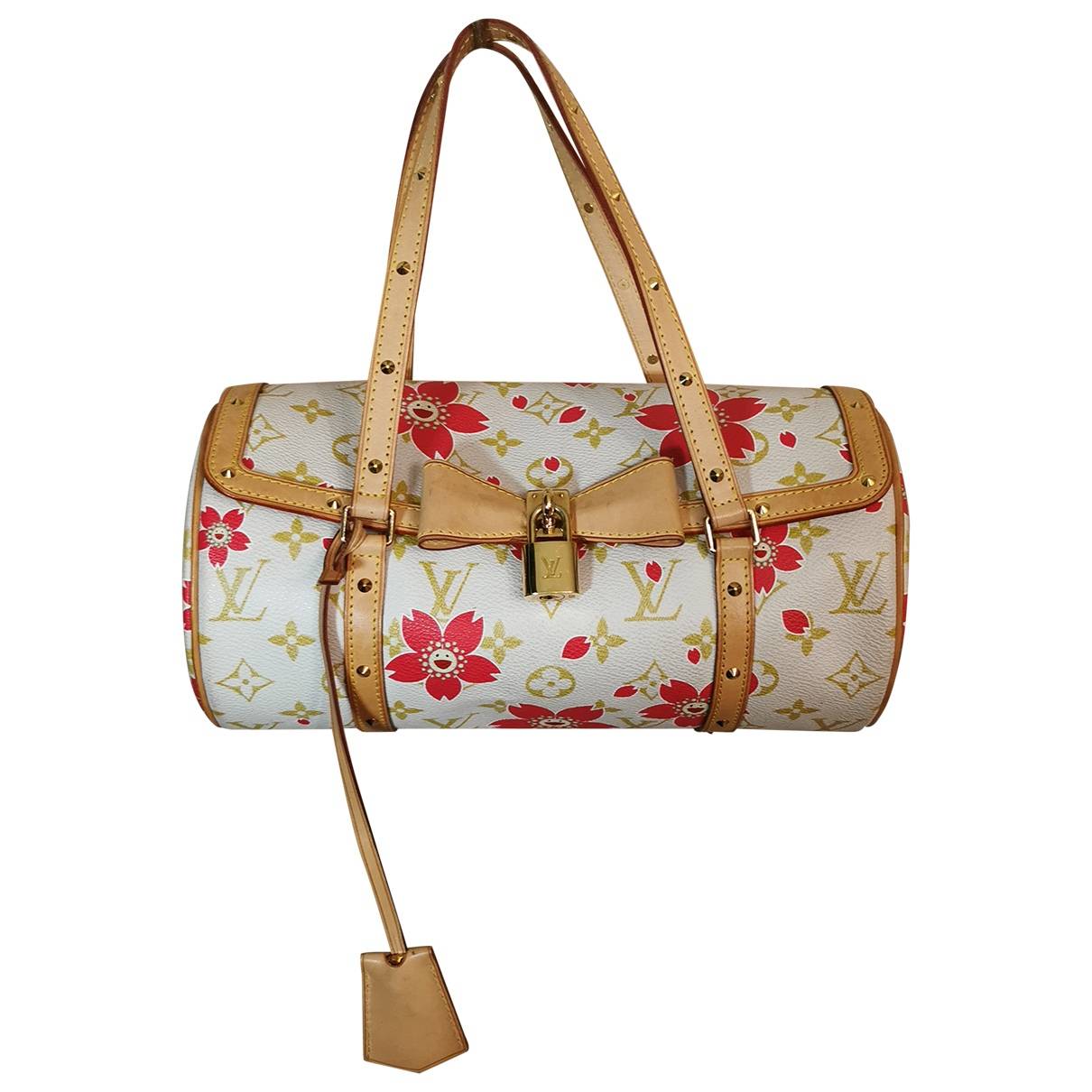 Papillon cloth handbag Louis Vuitton White in Cloth - 16574224