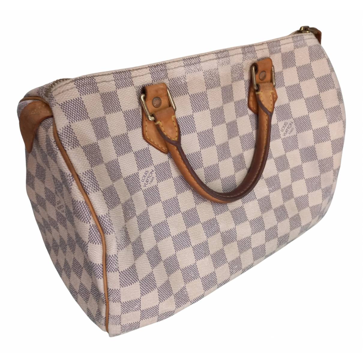 Speedy cloth handbag Louis Vuitton White in Cloth - 26168304